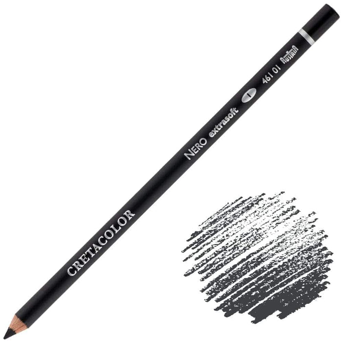 CRETACOLOR CRETACOLOR 46101 Nero Oil Pencil Extra Soft Cretacolor Sketch Collection