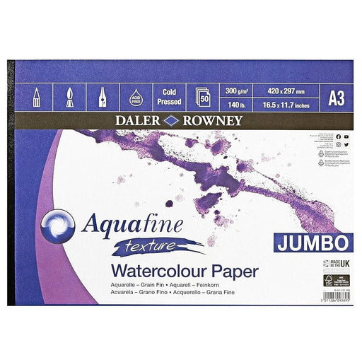 DALER ROWNEY DALER ROWNEY Daler-Rowney Aquafine 300gsm Texture Watercolour JUMBO Pad A3