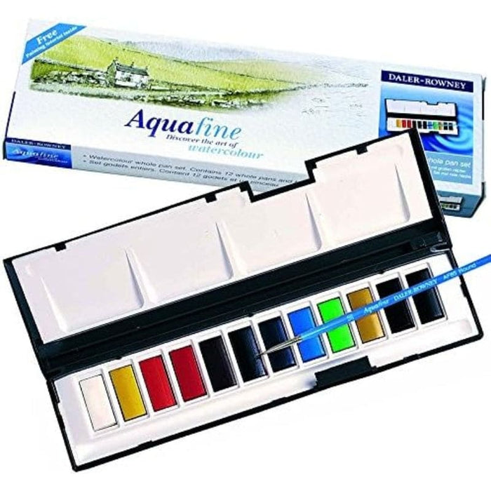 FILA NEW FILA NEW Aquafine 12 Whole Pan Set Daler Rowney Aquafine Plastic Box Sets
