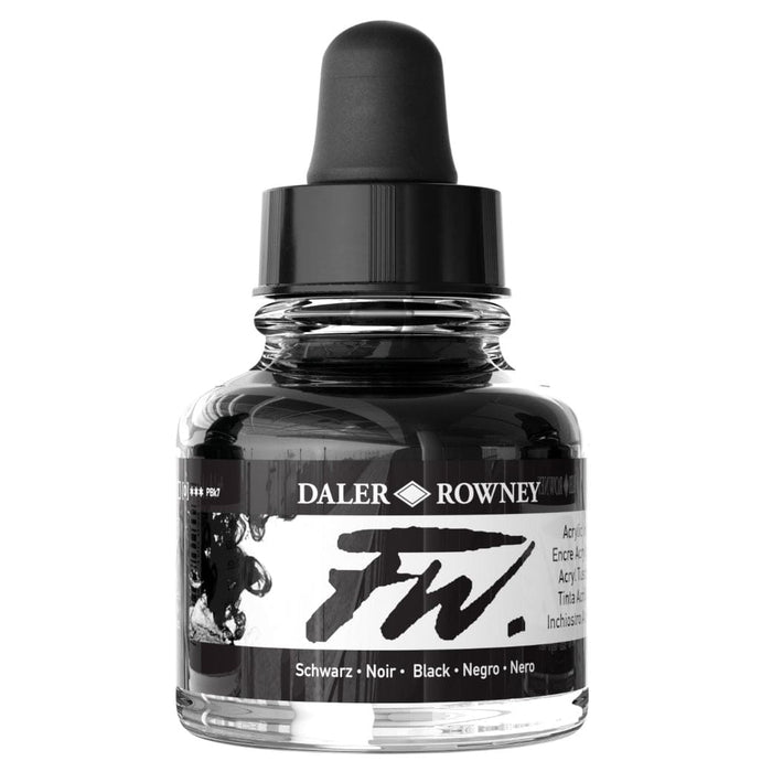 FILA NEW FILA NEW FW Ink 29.5ml Black (India) Daler Rowney FW Ink 29.5ml