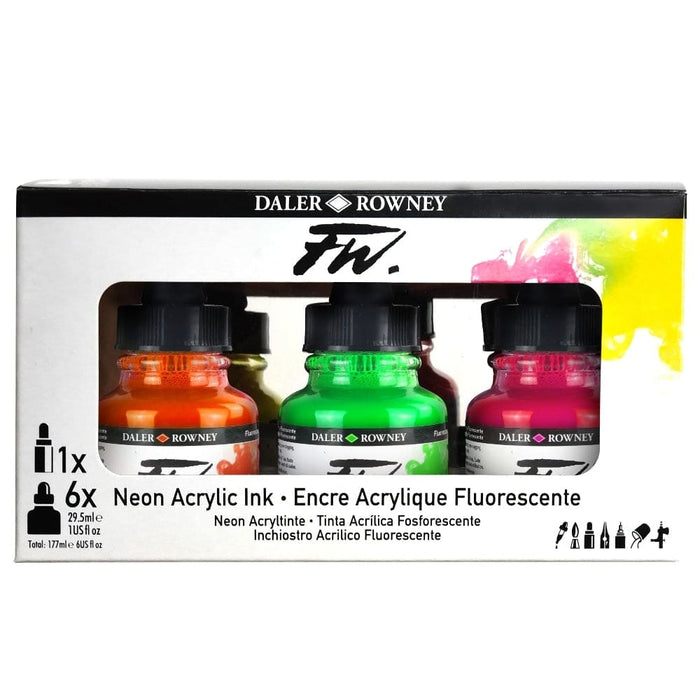 FILA NEW FILA NEW FW Ink Neon Set (6) Daler Rowney FW Ink Sets
