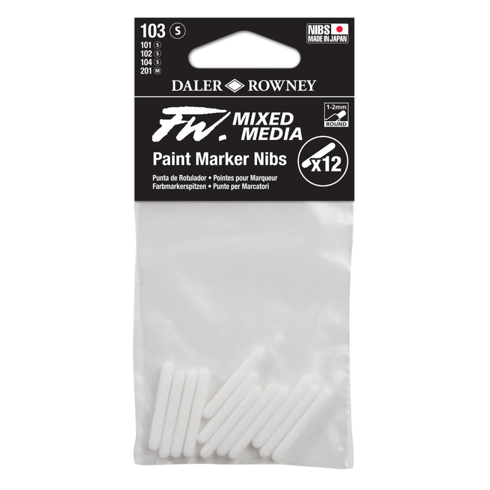 FILA NEW FILA NEW FW Marker Nib Set 3 Round 1-2mm Daler Rowney FW Mixed Nib Sets For Media Paint Markers