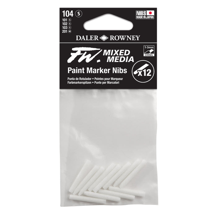 FILA NEW FILA NEW FW Marker Nib Set 4 Chisl 1-3mm Daler Rowney FW Mixed Nib Sets For Media Paint Markers