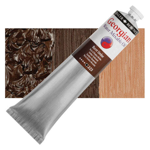 DALER ROWNEY GEORGIAN WATERMIXABLE DALER ROWNEY 200ml Daler-Rowney Georgian Watermixable Oil Burnt Umber