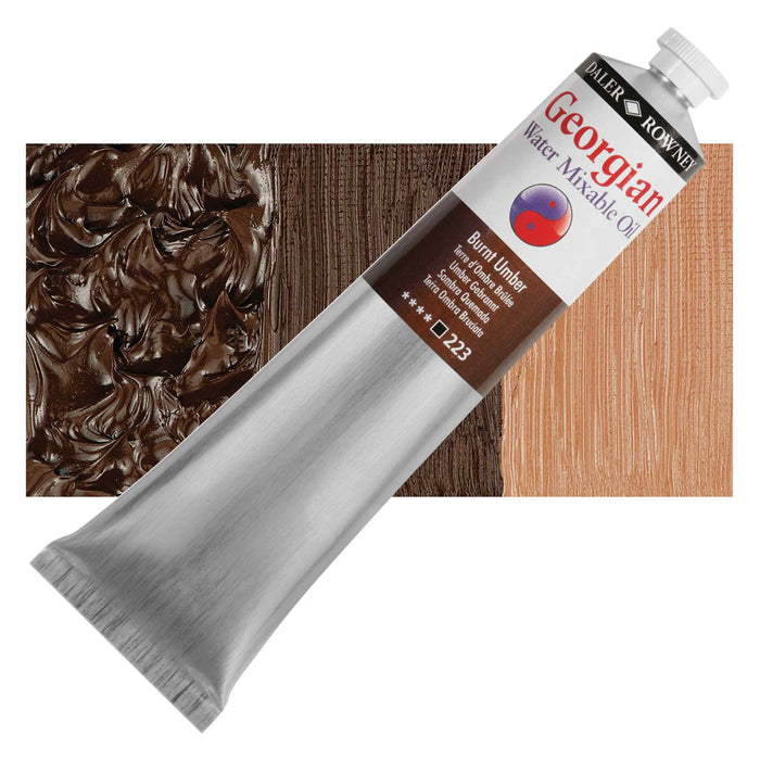 DALER ROWNEY GEORGIAN WATERMIXABLE DALER ROWNEY 200ml Daler-Rowney Georgian Watermixable Oil Burnt Umber