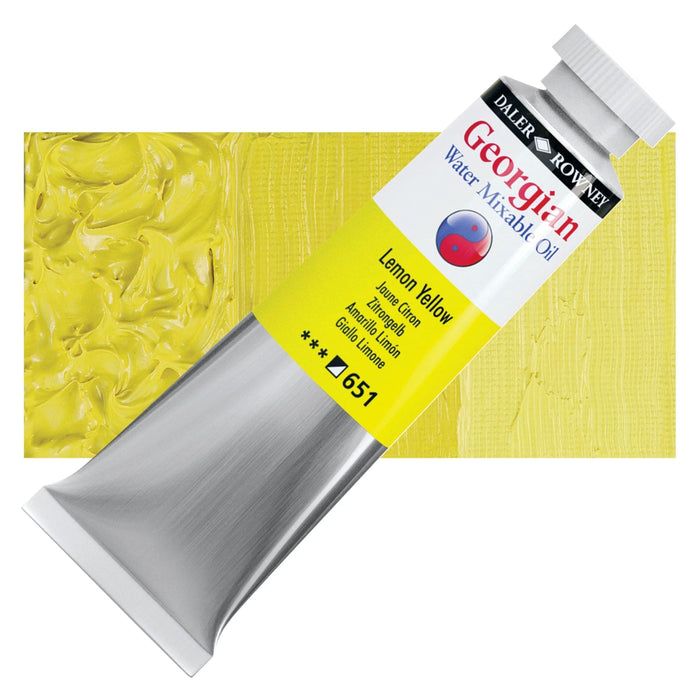DALER ROWNEY GEORGIAN WATERMIXABLE DALER ROWNEY 37ml Daler-Rowney Georgian Watermixable Oil Lemon Yellow