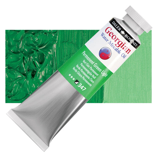 DALER ROWNEY GEORGIAN WATERMIXABLE DALER ROWNEY 37ml Daler-Rowney Georgian Watermixable Oil Permanent Green Light