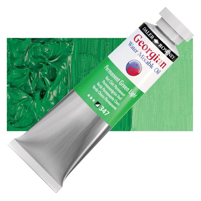 DALER ROWNEY GEORGIAN WATERMIXABLE DALER ROWNEY 37ml Daler-Rowney Georgian Watermixable Oil Permanent Green Light