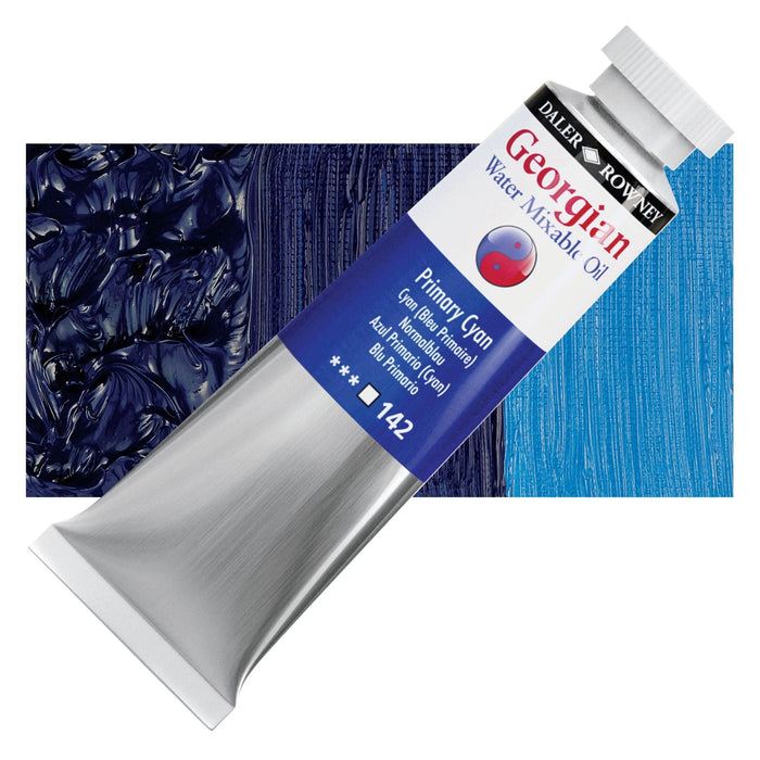 DALER ROWNEY GEORGIAN WATERMIXABLE DALER ROWNEY 37ml Daler-Rowney Georgian Watermixable Oil Primary Cyan