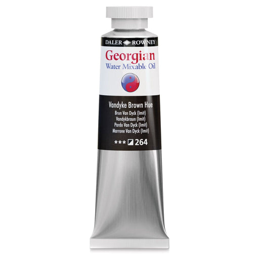 DALER ROWNEY GEORGIAN WATERMIXABLE DALER ROWNEY 37ml Daler-Rowney Georgian Watermixable Oil Vandyke Brown Hue