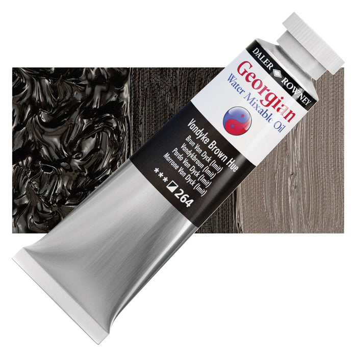 DALER ROWNEY GEORGIAN WATERMIXABLE DALER ROWNEY 37ml Daler-Rowney Georgian Watermixable Oil Vandyke Brown Hue