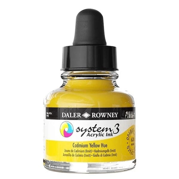 FILA NEW FILA NEW System3 Ink 29.5ml Cadmium Yellow Hue Daler-Rowney System 3 Acrylic Ink