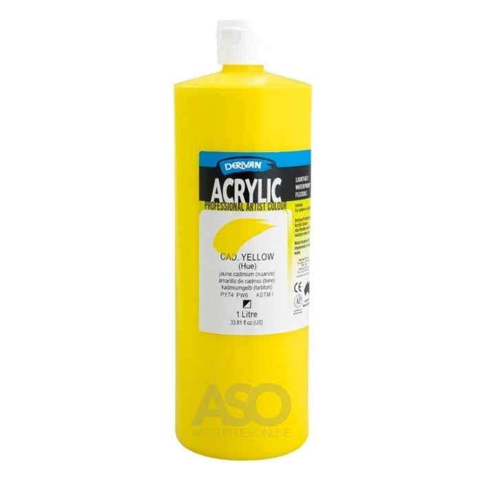 DERIVAN ARTIST DERIVAN Derivan Artist Acrylics 1 Litre Cadmium Yellow Hue