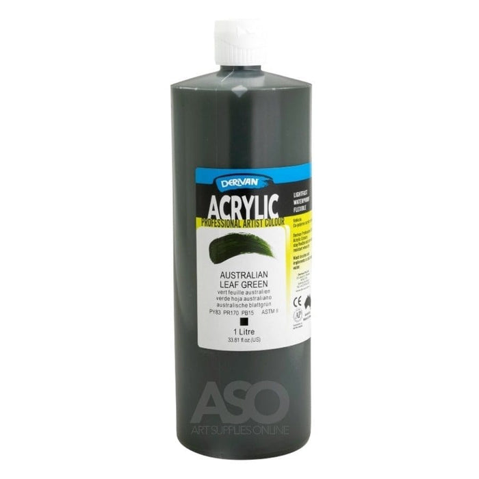 DERIVAN ARTIST DERIVAN Derivan Artist Acrylics 1 Litre in Australian Leaf Green