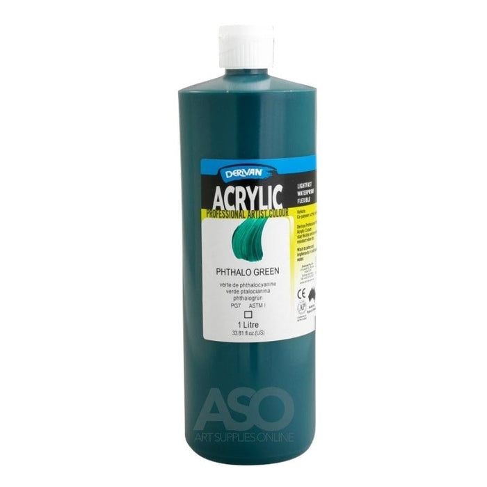 DERIVAN ARTIST DERIVAN Derivan Artist Acrylics 1 Litre Phthalo Green