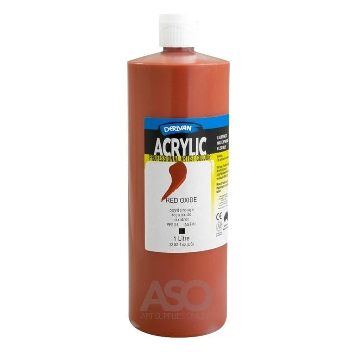 DERIVAN ARTIST DERIVAN Derivan Artist Acrylics 1 Litre Red Oxide