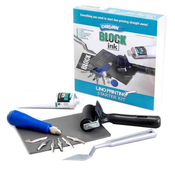 DERIVAN BLOCK INK DERIVAN Derivan Block Ink Lino Printing Kit - Complete DIY Printing Set