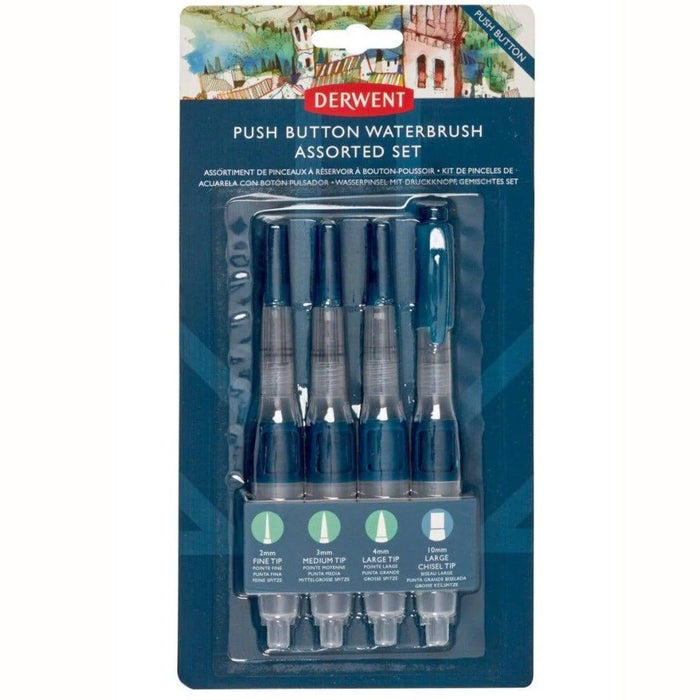 DERWENT BRUSHES DERWENT Derwent Push Button Waterbrush Assorted Set