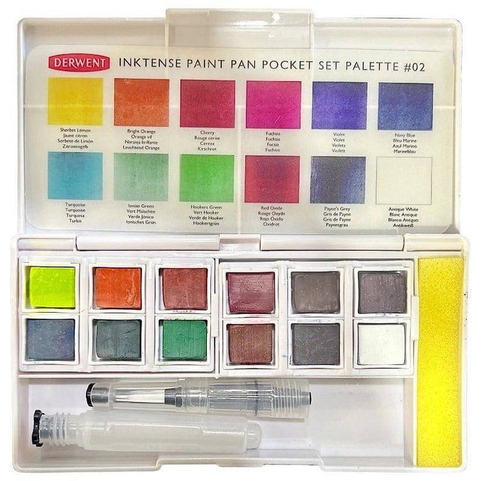 DERWENT WATERCOLOURS DERWENT Derwent Watercolour 12 Inktense Paint Pan Set #02