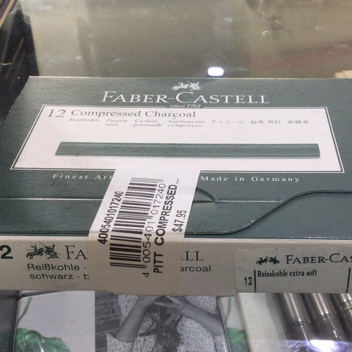 FABER-CASTELL Faber-Castell 12 Compressed Charcoal Sticks Extra Soft