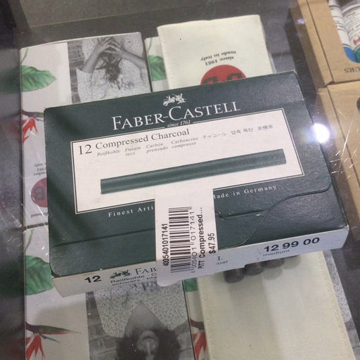 FABER-CASTELL Faber-Castell 12 Compressed Charcoal Sticks Medium