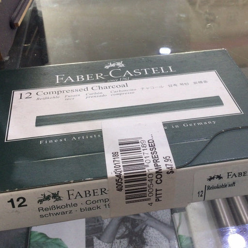 FABER-CASTELL Faber-Castell 12 Compressed Charcoal Sticks Soft