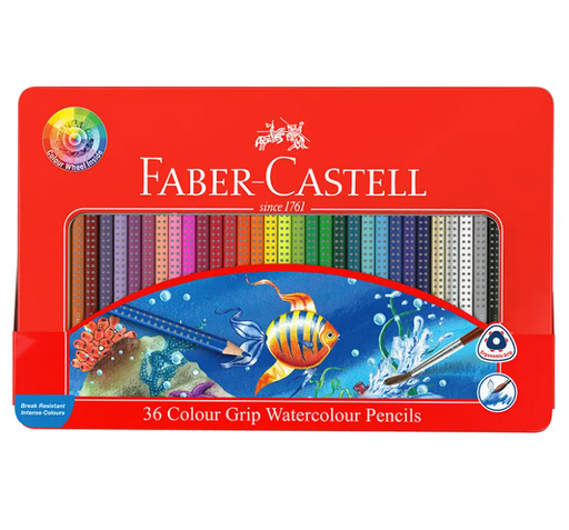 FABER-CASTELL FABER-CASTELL Faber-Castell Colour Grip Watercolour Pencils 36 Set + Bonus Colour Wheel!
