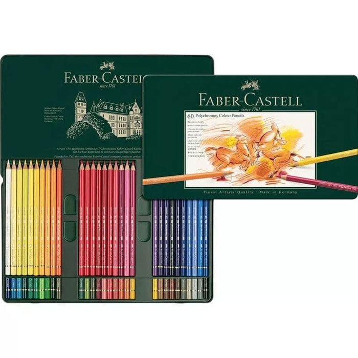 FABER-CASTELL FABER-CASTELL Tin Box of 60 Faber-Castell Polychromos High-Quality Artists' Pencil Sets
