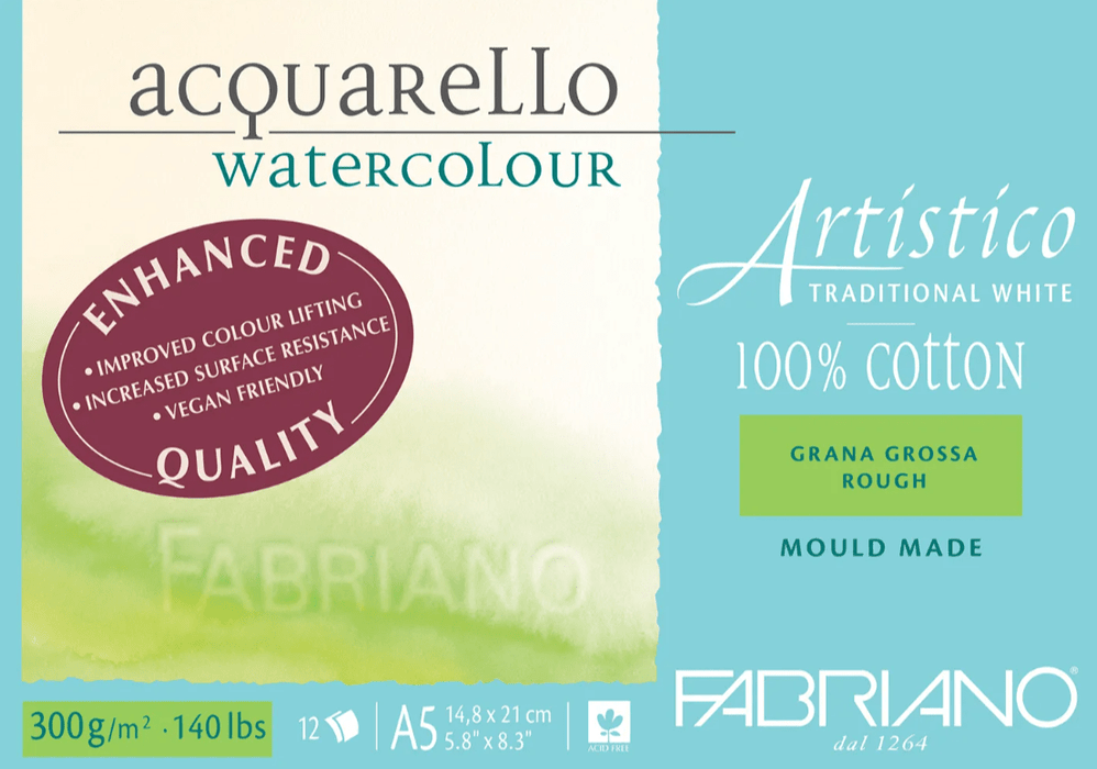 FABRIANO FABRIANO A5 Rough 300gsm Enhanced Fabriano Artistico Watercolour Pads