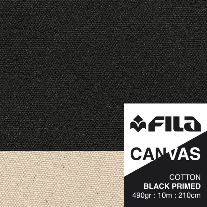 FILA CANVAS Cotton FILA 12oz Cotton Black Primed 215cm x 10m
