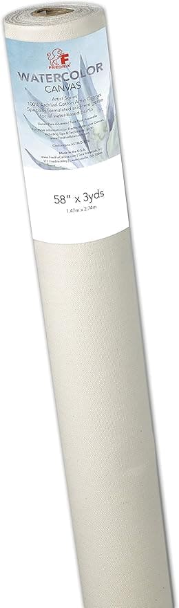 FREDRIX FREDRIX Fredrix 12011 Artist Series Watercolor Canvas Roll, 58"x 3yd (1.47 x 2.7m)