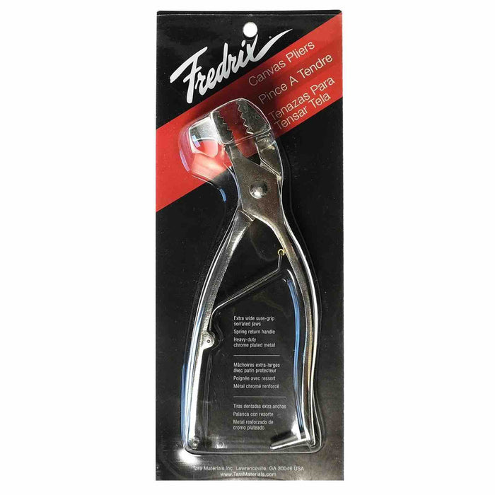 FREDRIX FREDRIX Fredrix Canvas Pliers #7400 Extra Wide Sure Grip Serrated Jaws Heavy Duty Chrome