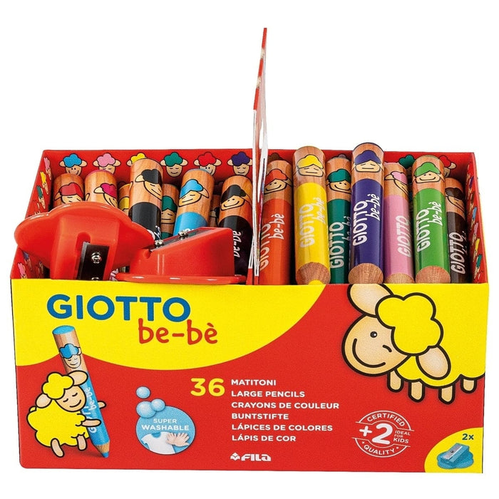 GIOTTO BEBE KIDS Giotto be-be' Jumbo Colored Pencils Schoolpack 36 pcs + 3 Sharpeners Giotto be-be' Super Jumbo Pencils