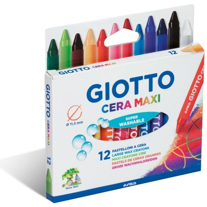 GIOTTO KIDS Giotto Cera Maxi Wax Pastel Hangable cardboard box 12pcs Giotto Crayon Sets