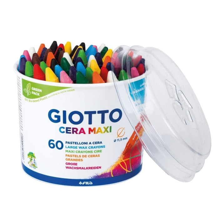 GIOTTO KIDS Giotto Cera Maxi Wax Pastel Pot 60 pcs Giotto Crayon Sets