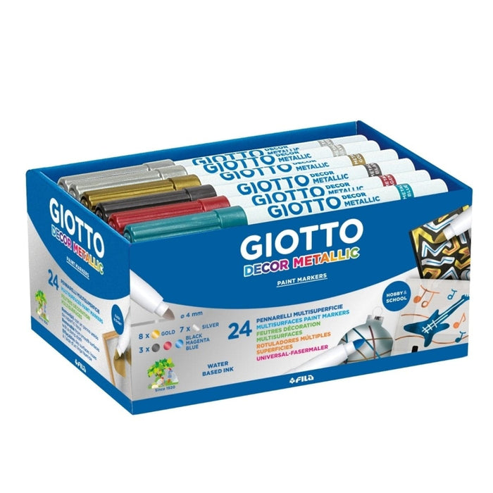 GIOTTO KIDS Giotto Decor Metallic Paint Markers Schoolpack 24 pcs Giotto Multisurface Markers