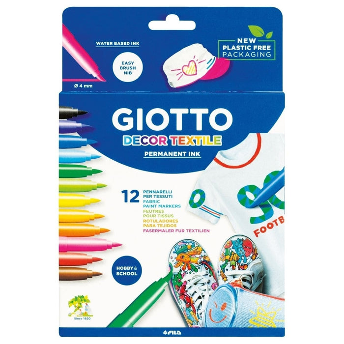 GIOTTO KIDS Giotto Decor Textile Hangable cardboard  box 12 pcs Giotto Multisurface Markers