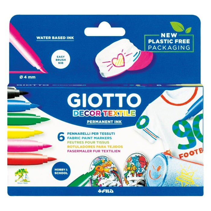 GIOTTO KIDS Giotto Decor Textile Hangable cardboard  box 6 pcs Giotto Multisurface Markers