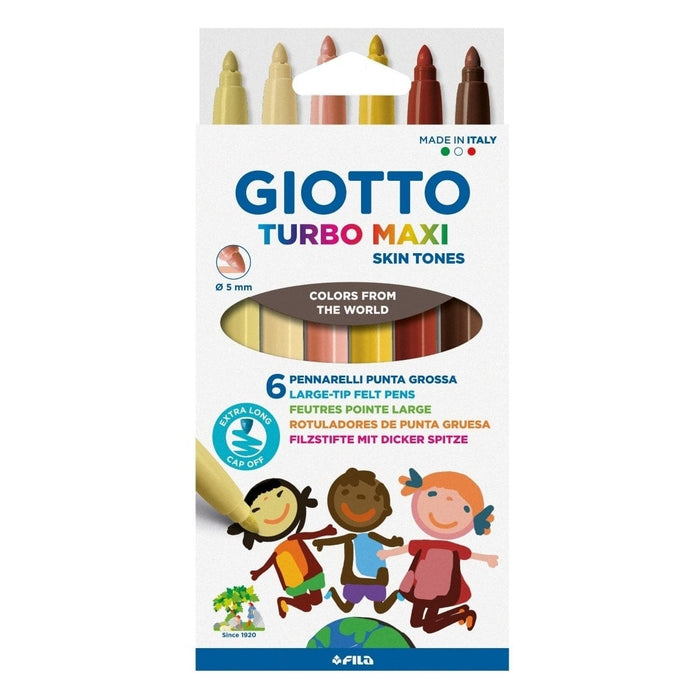 GIOTTO KIDS Giotto Turbo Maxi Skin Tones - Hangable box 6pcs Giotto Turbo Maxi Sets