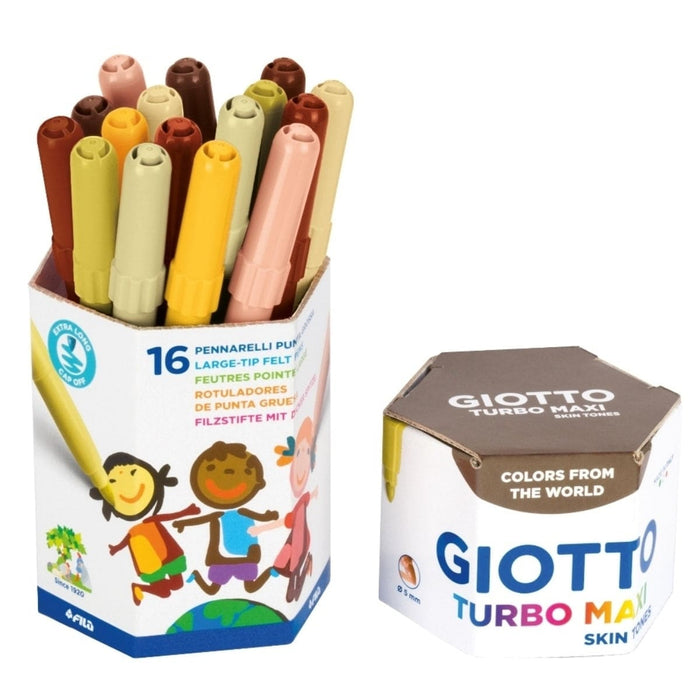 GIOTTO KIDS Giotto Turbo Maxi Skin Tones Pot 16pcs Giotto Turbo Maxi Sets