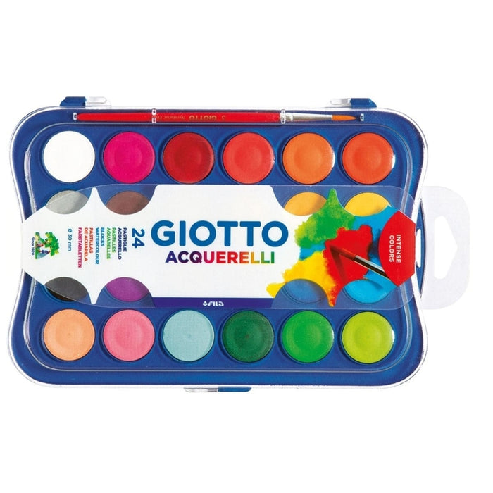 GIOTTO KIDS Giotto Watercolour hangable plastic Box 24 pcs + Brush Giotto Watercolours