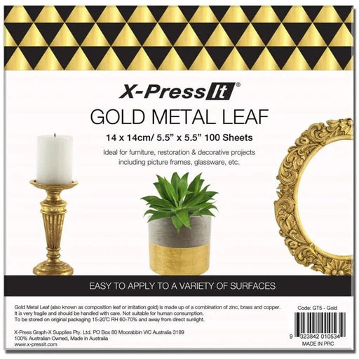 XPRESS XPRESS Gold Metal Leaf 100 Sheets Pack