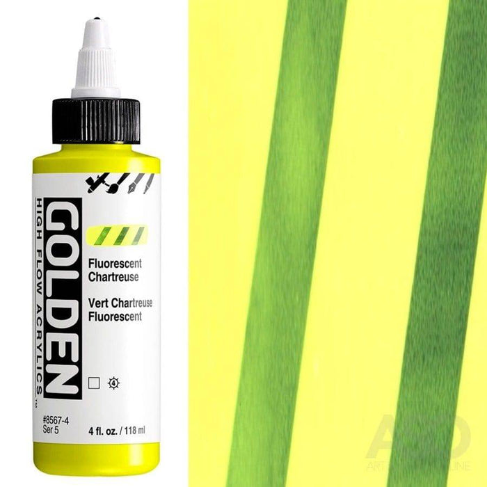 GOLDEN HIGH FLOW GOLDEN Golden HIGH FLOW Fluorescent Chartreuse Acrylic Paint