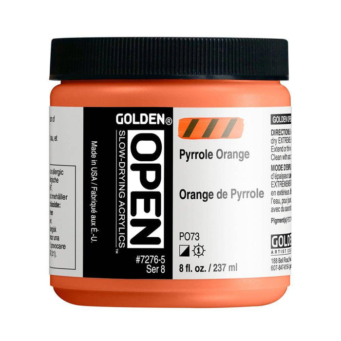 GOLDEN OPEN GOLDEN 236ml Golden OPEN Pyrrole Orange Acrylic Paint