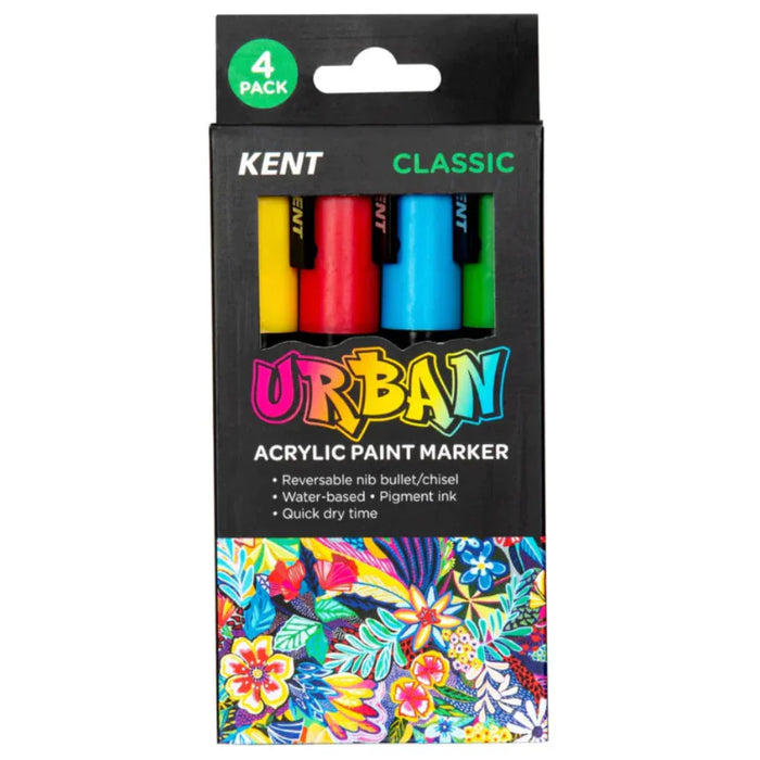 KENT URBAN NEW Kent Urban Paint Marker 3mm Nib Classic Pk 4 New