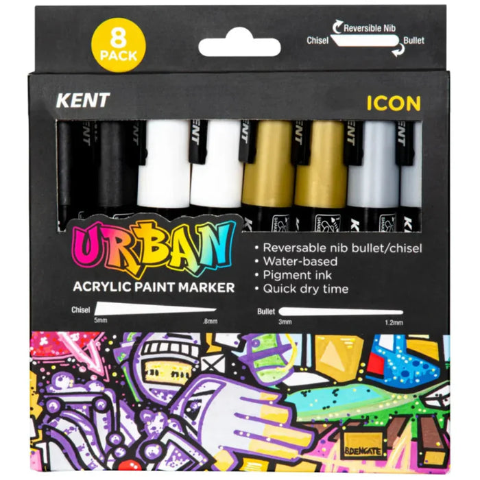 KENT URBAN KENT Kent Urban Paint Marker 3mm Nib Icon Pk 8 NEW