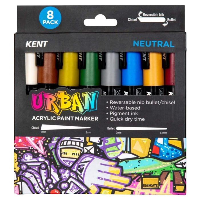 KENT URBAN NEW Kent Urban Paint Marker 3mm Nib Neutral Pk 8 New