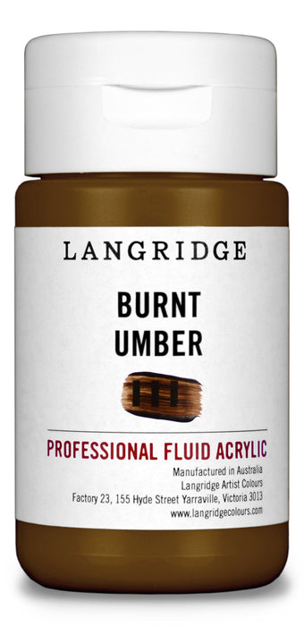 LANGRIDGE FLUID ACRYLIC LANGRIDGE 125ml Langridge Burnt Umber Fluid Acrylic