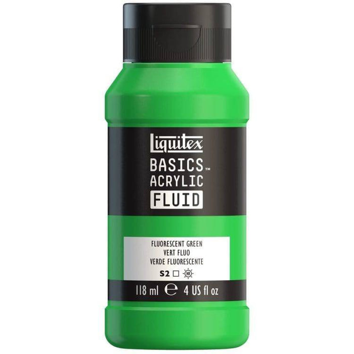 LIQUITEX BASIC FLUID LIQUITEX LQX Basics Acr Fluid 118ml Fluorescent Green