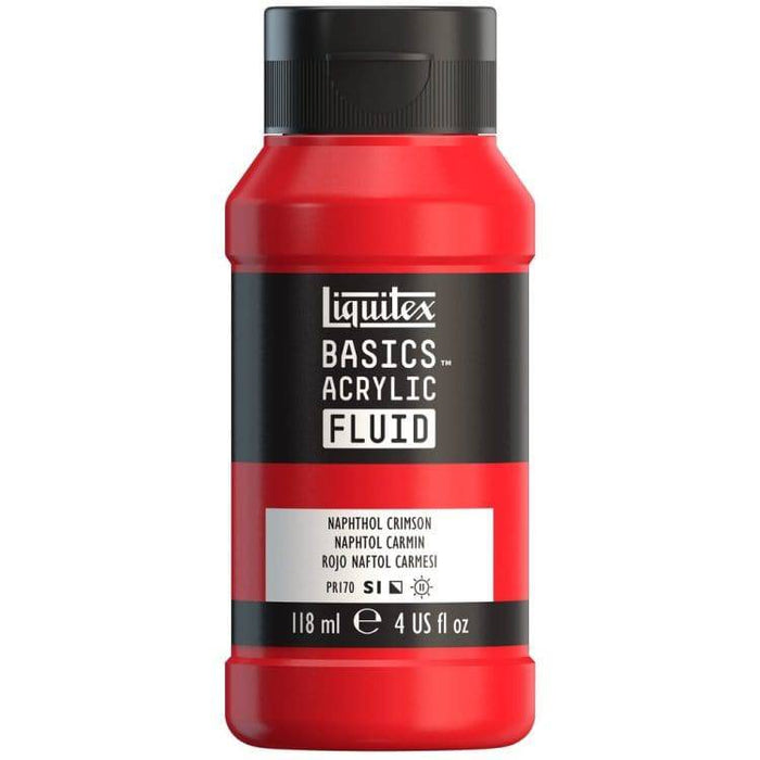 LIQUITEX BASIC FLUID LIQUITEX LQX Basics Acr Fluid 118ml Naphthol Crimson